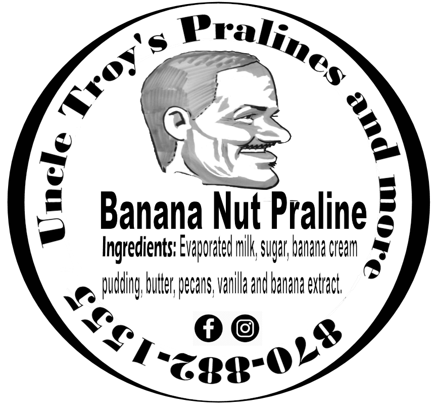 (Banana) Uncle Troy's Louisiana Banana Nut Pralines (8-Piece Box)