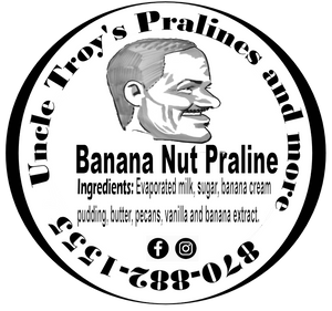 (Banana) Uncle Troy's Louisiana Banana Nut Pralines (8-Piece Box)