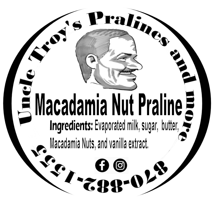 (Macadamia Nut) Uncle Troy's Louisiana Macadamia Nut Pralines (8-Piece Box Box)